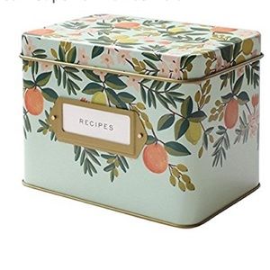 Rifle paper co ton recipe box.